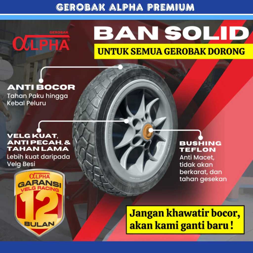 Velg dan Ban Mati & Hidup Merek Alpha/Part of Gerobak Pasir/Ban Gerobak