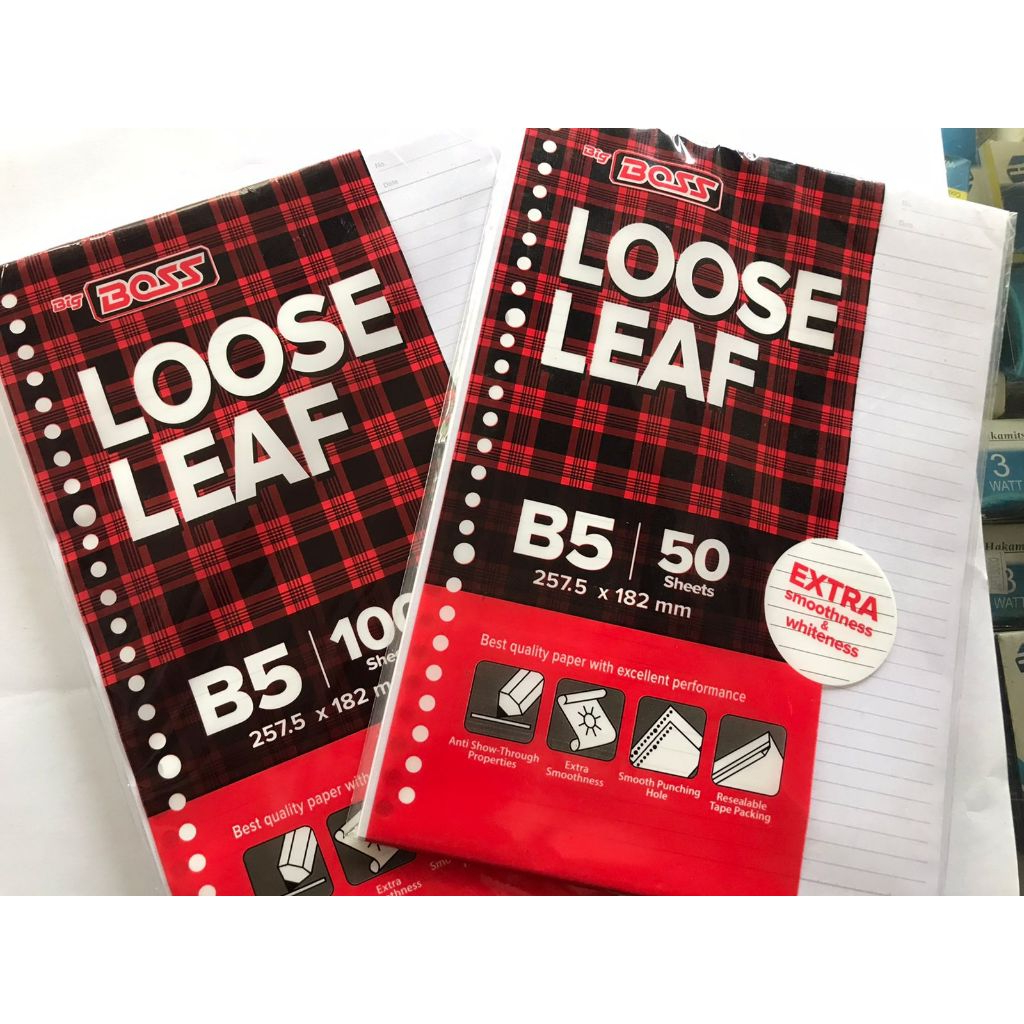 

loose leaf big boss b5 100 lembar 50 lembar