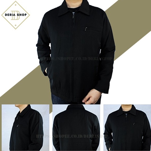 KODE W47W Jaket Semijas Pria Hitam Polos Jasket Semi Jas Presiden SBY Stelan Cowok Jacket Boss Kanto