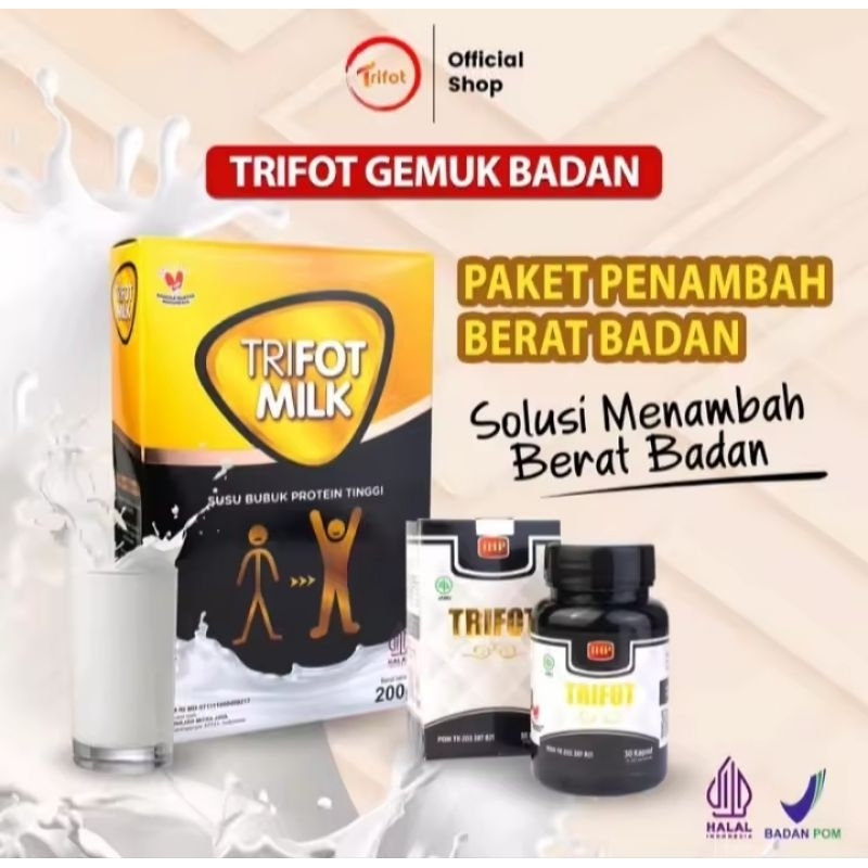 

TRIFOT Isi 30 Kapsul Free 1 Box Susu Trifot Milk Spesial Bisa COD - Kemasan 200gr