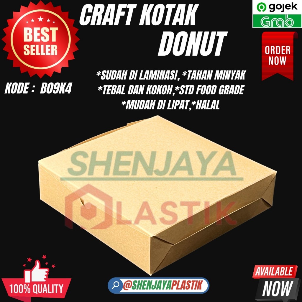 

Box craft donut dan roti kering tersedia uk 20x20x5