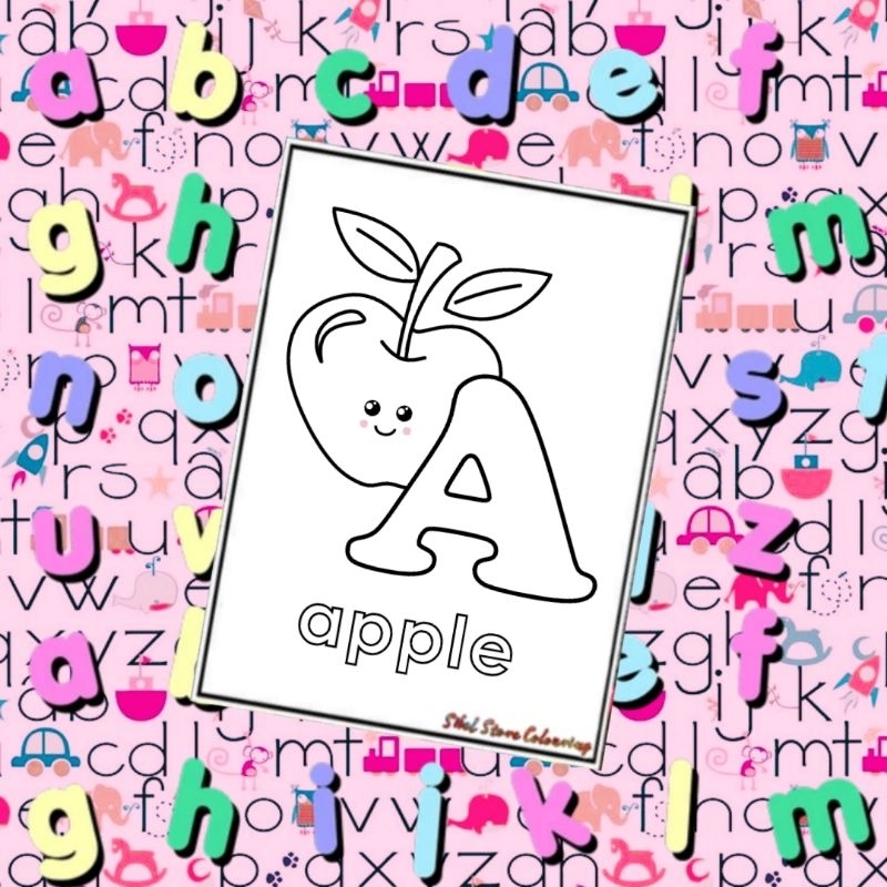 

KERTAS MEWARNAI / KERTAS GAMBAR / ALPHABET V1 / ALFABET (26 LEMBAR) / KERTAS MEWARNAI ANAK PAUD TK SD