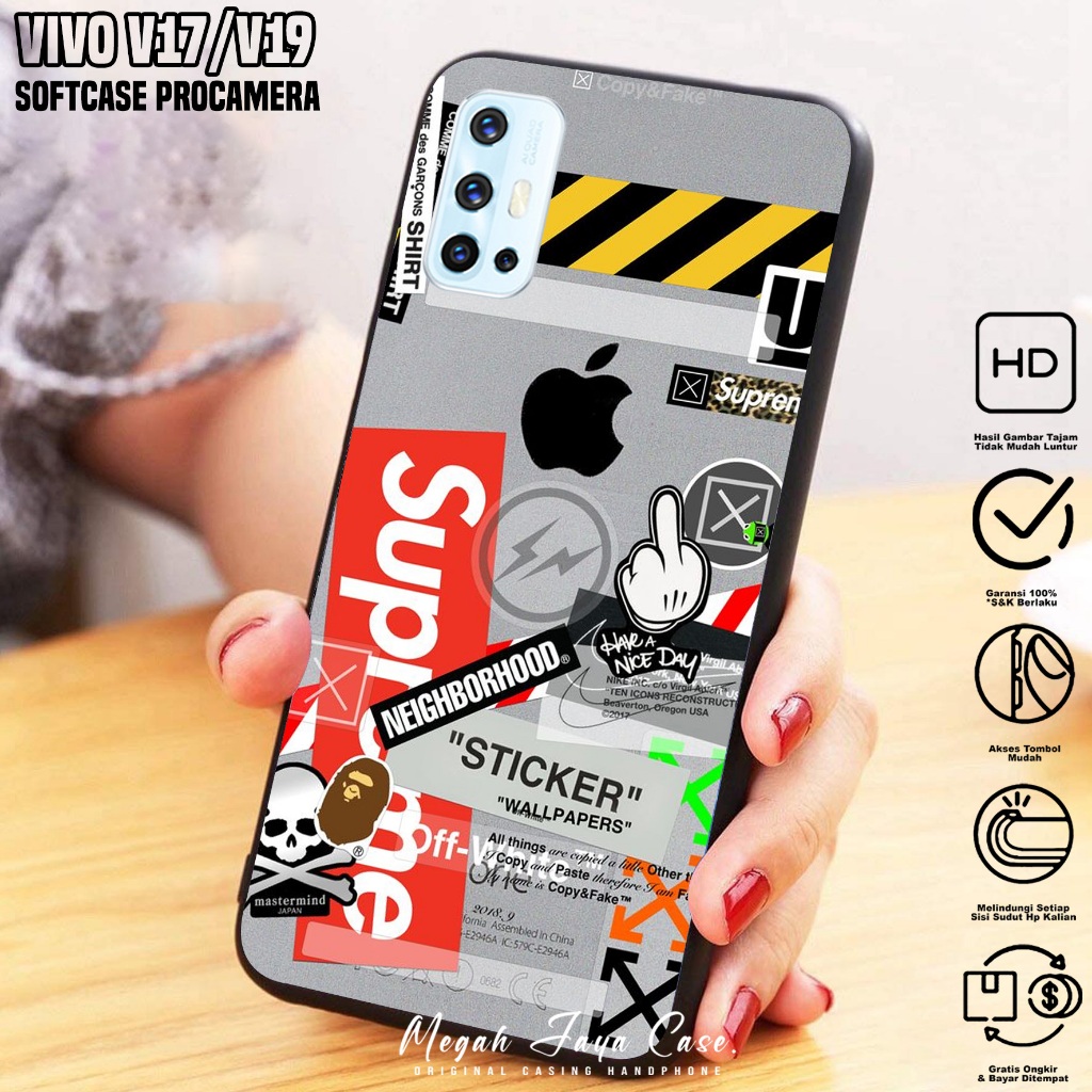 Softcase Hp VIVO V17 / VIVO V19 - Case Hp VIVO V19 / VIVO V17 Motif BA - Softcase Pro Camera - Silik
