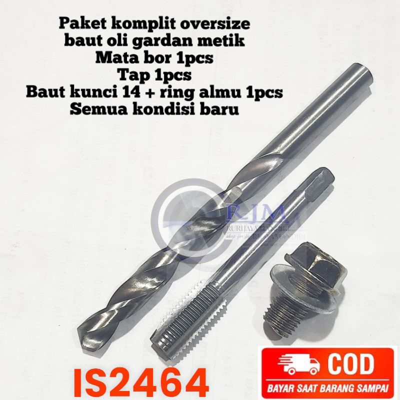 paket komplit reparasi baut oli gardan metik baut oversize baut 14 set tap n bor bukan mata bor nach