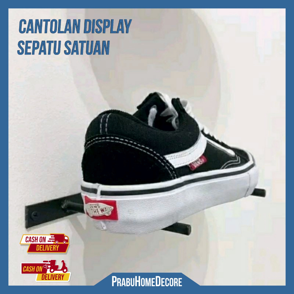 Gantungan Besi Sepatu Satuan Display Rak Sepatu Sandal All Type Tempel Dinding Minimalis | Besi Hang