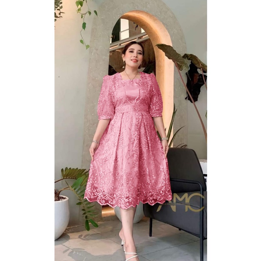 Limit O2 Fashion  Dress Natalia panjang dress brukat dress tile mutiara dress cantik dress tile mode