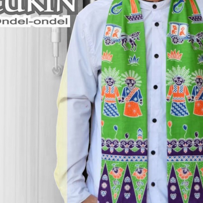 Murah Cukin ondelondel motif sejajar dewasasyall scraf ondelondel