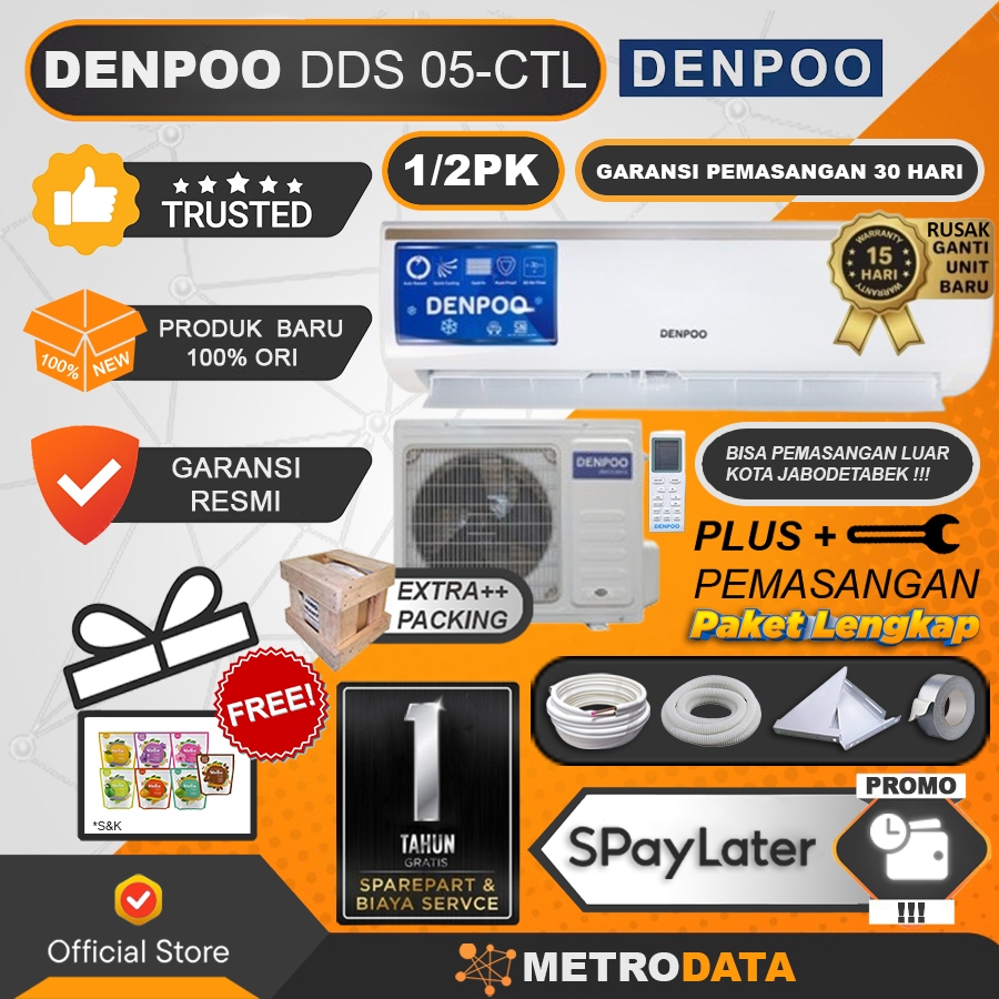 AC DENPOO DDS 05 CTL AC SPLIT 1/2 ½ PK LOW WATT alt lg sharp AC 1/2 ½ PK
