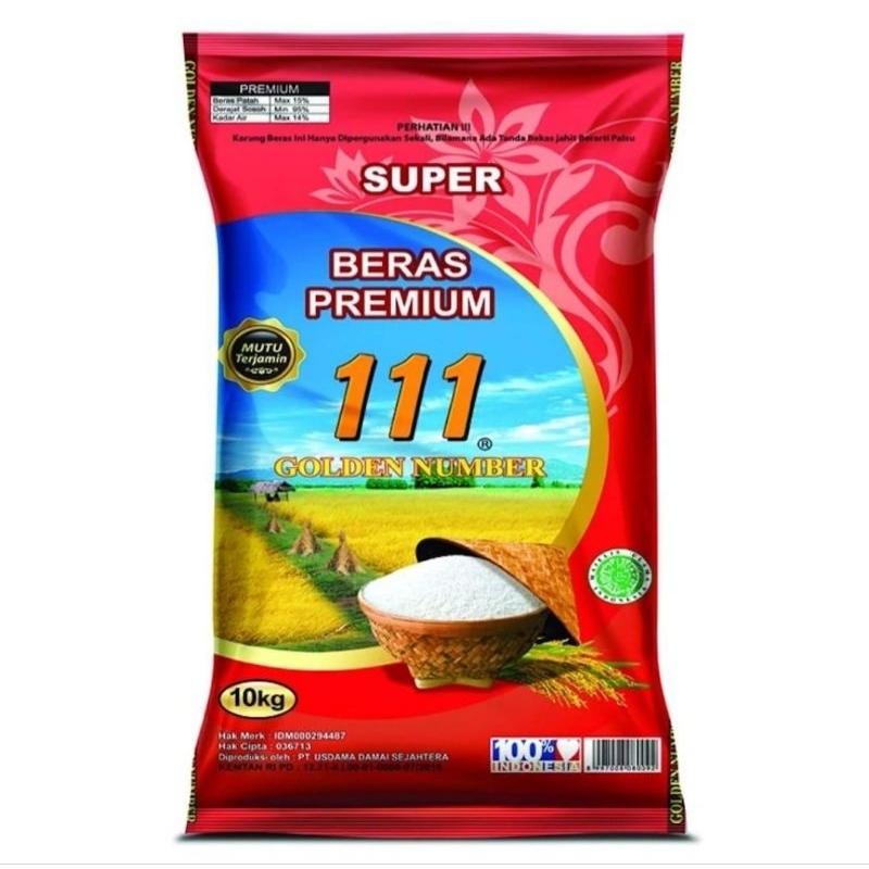 

medan,beras premium golden number 111 merah @10kg