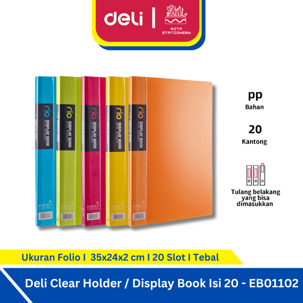 

Deli Clear Holder / Display Book Map file dokumen F4 Isi 20 slot - EB01102