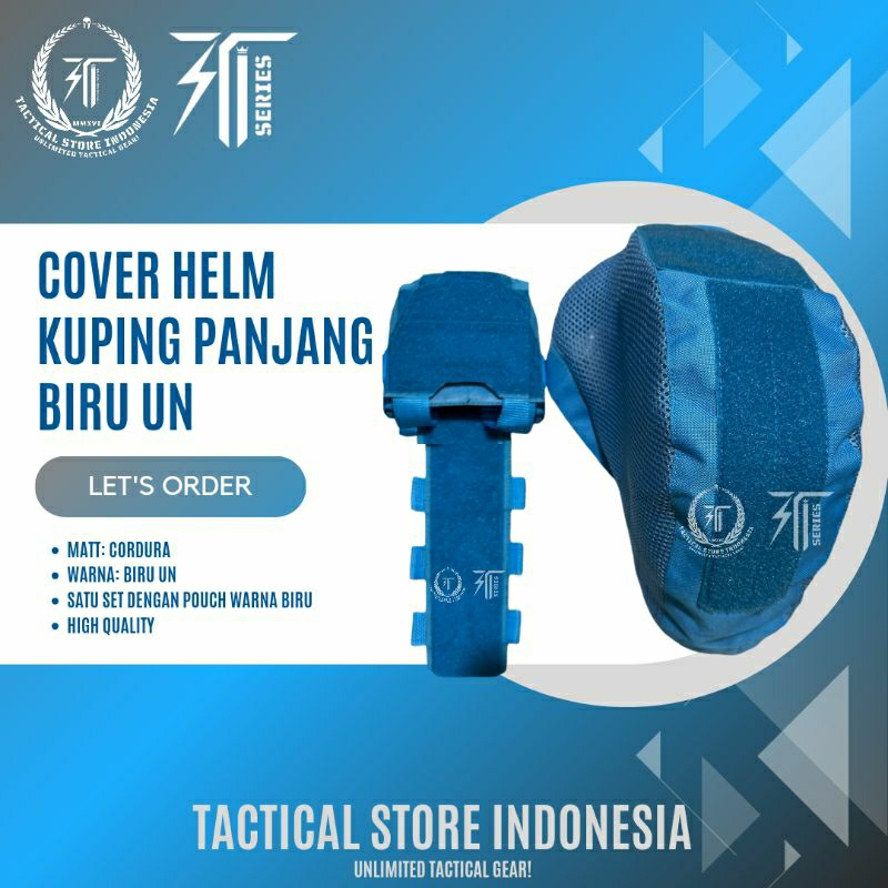 TSI SERIES ® Cover Helm Kuping Panjang Pendek BIRU UN - Cover Helm Balistik / Tactical