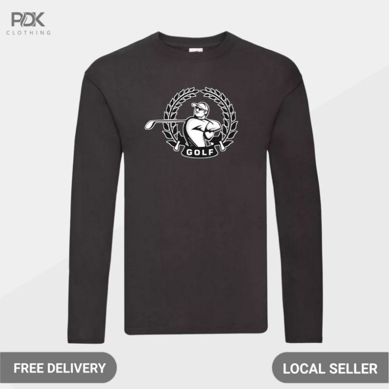 Kaos Pria Baju Lengan Panjang Golf Illustration