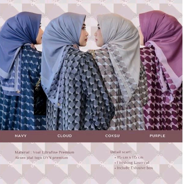 DYN - Marine Scarf DYN SIGNATURE Hijab segiempat premium voal DYN CLOTHINGLINE