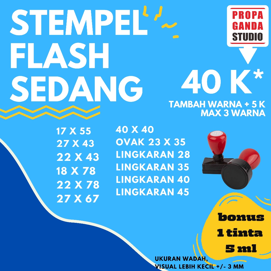 

STEMPEL FLASH MURAH UKURAN SEDANG