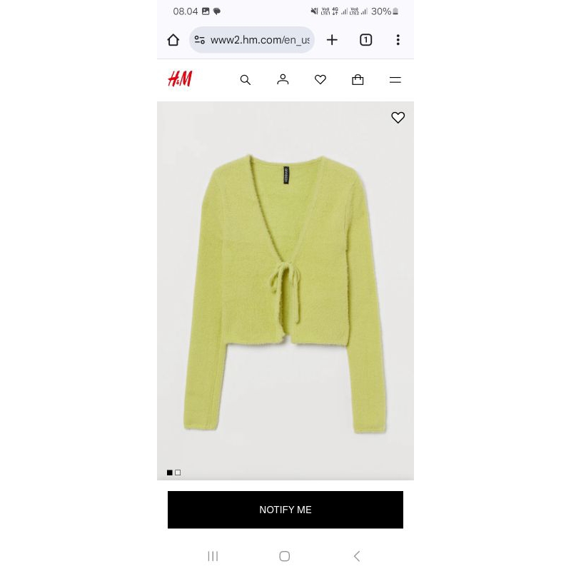 H&M fluffy cardigan crop bulu