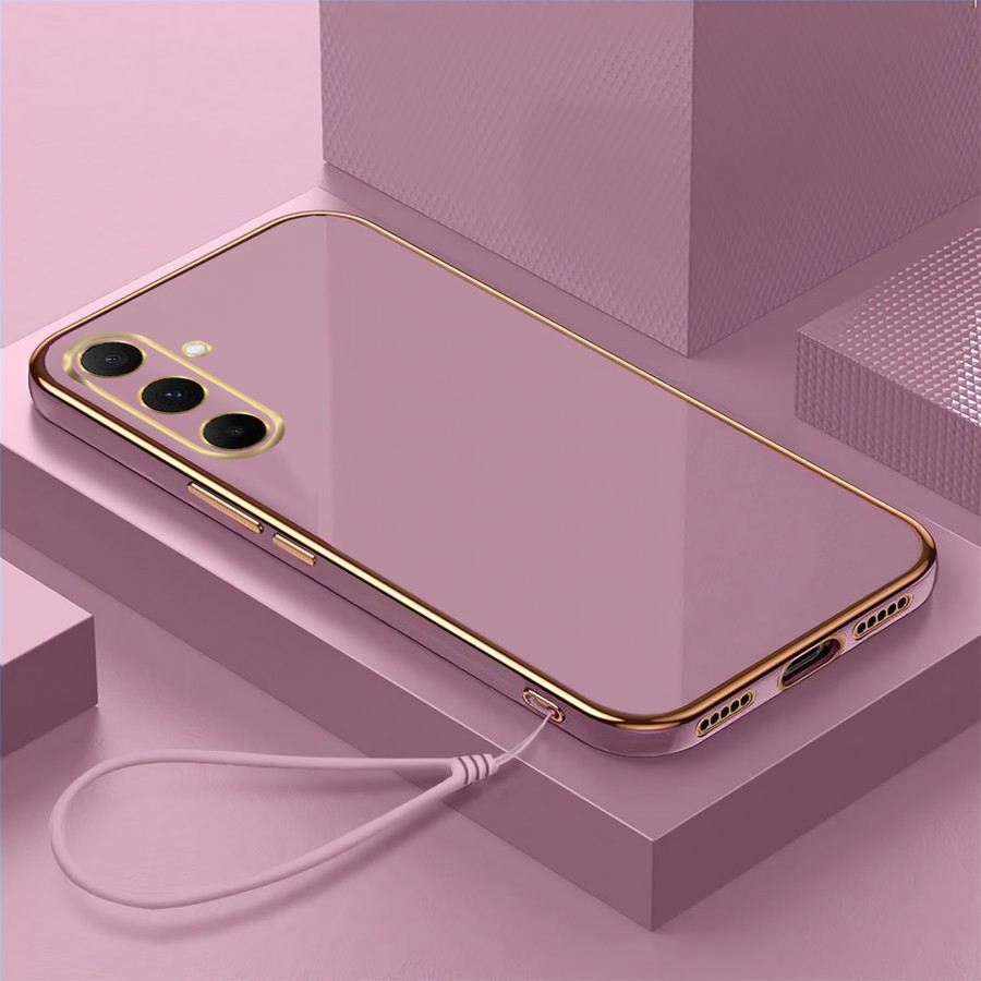 Case Samsung A16 Soft Case Plating Free Tali Lanyard Gantungan Hp