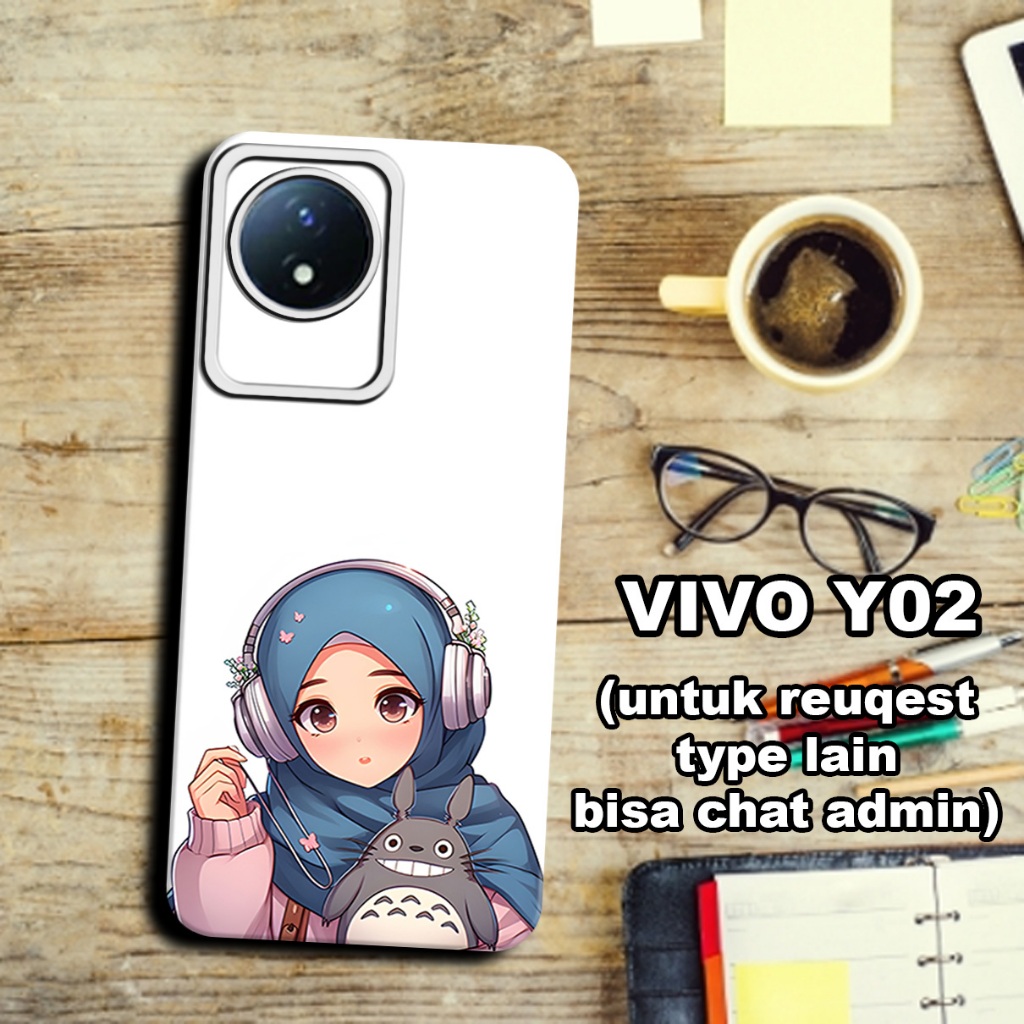 CC32/ Softcase karet lentur untuk vivo y02/Motif hijab/case vivo y02/kesing vivo y02/silicon vivo y0
