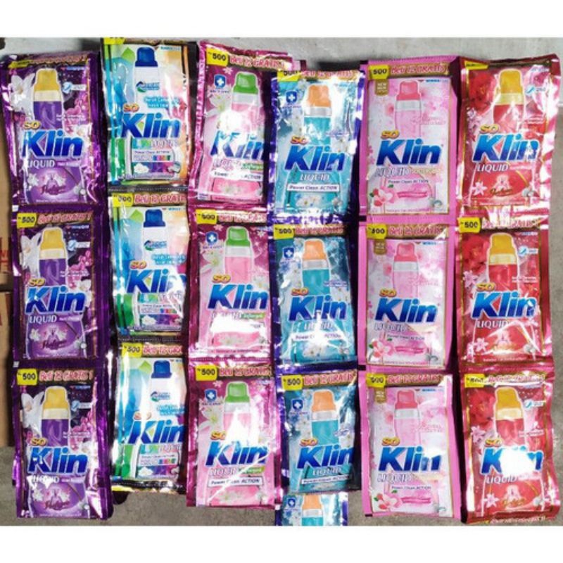 Soklin Liquid Deterjen Cair Renceng ( 12 × 20 ml ) Soklin Cair Murah