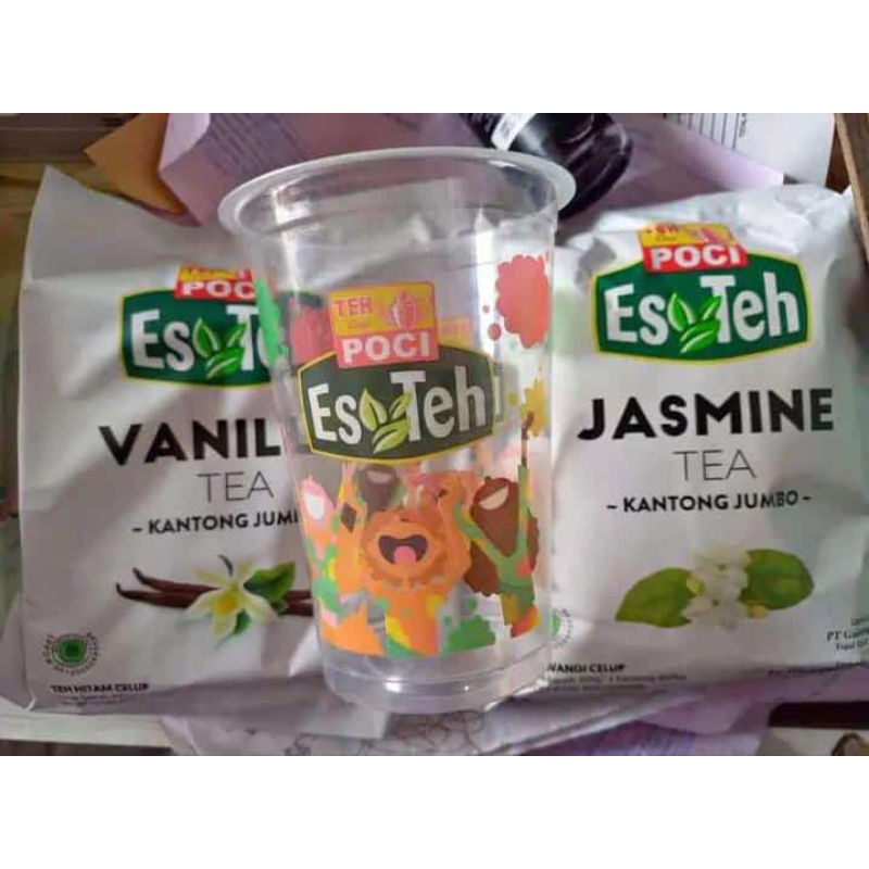 Cup Gelas EsTeh Poci 16oz Jumbo 1 karton/1000 cup| TERMURAH