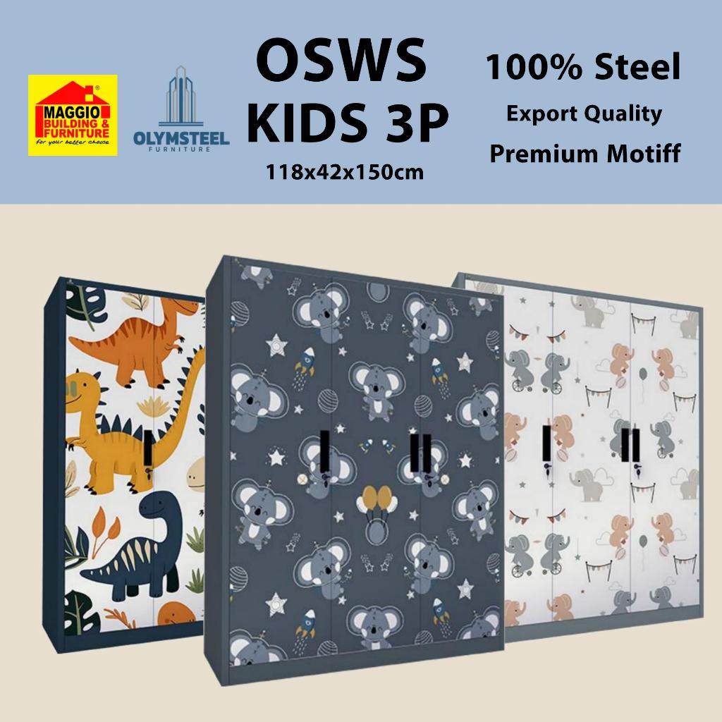 LEMARI PAKAIAN ANAK BESI - LEMARI PAKAIAN BESI - LEMARI BESI - OSWS KIDS - OLYMSTEEL