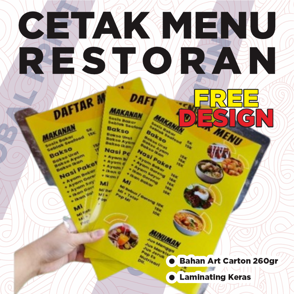 

CETAK Menu Restaurant Custom - FREE DESIGN