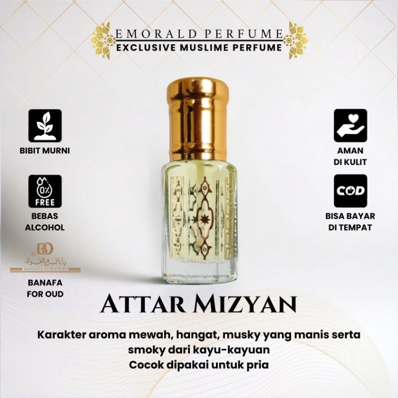 Parfum Attar Mizan Mizyan Banafa For Oud Original