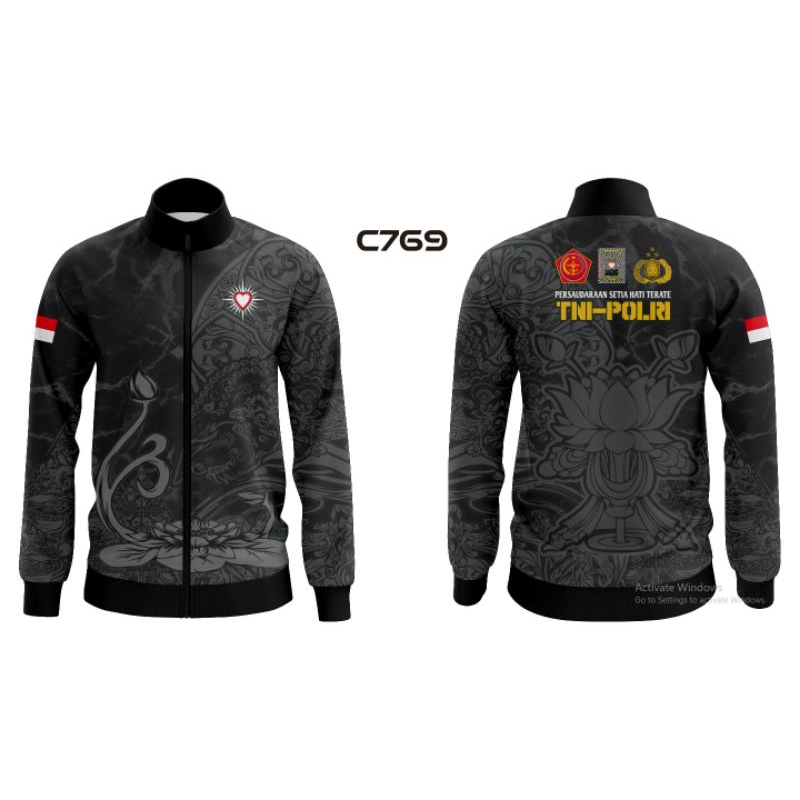 Jacket Sports PSHT TNI-POLRI Full Printing Free Custom, Bagus Murah Berkualitas.