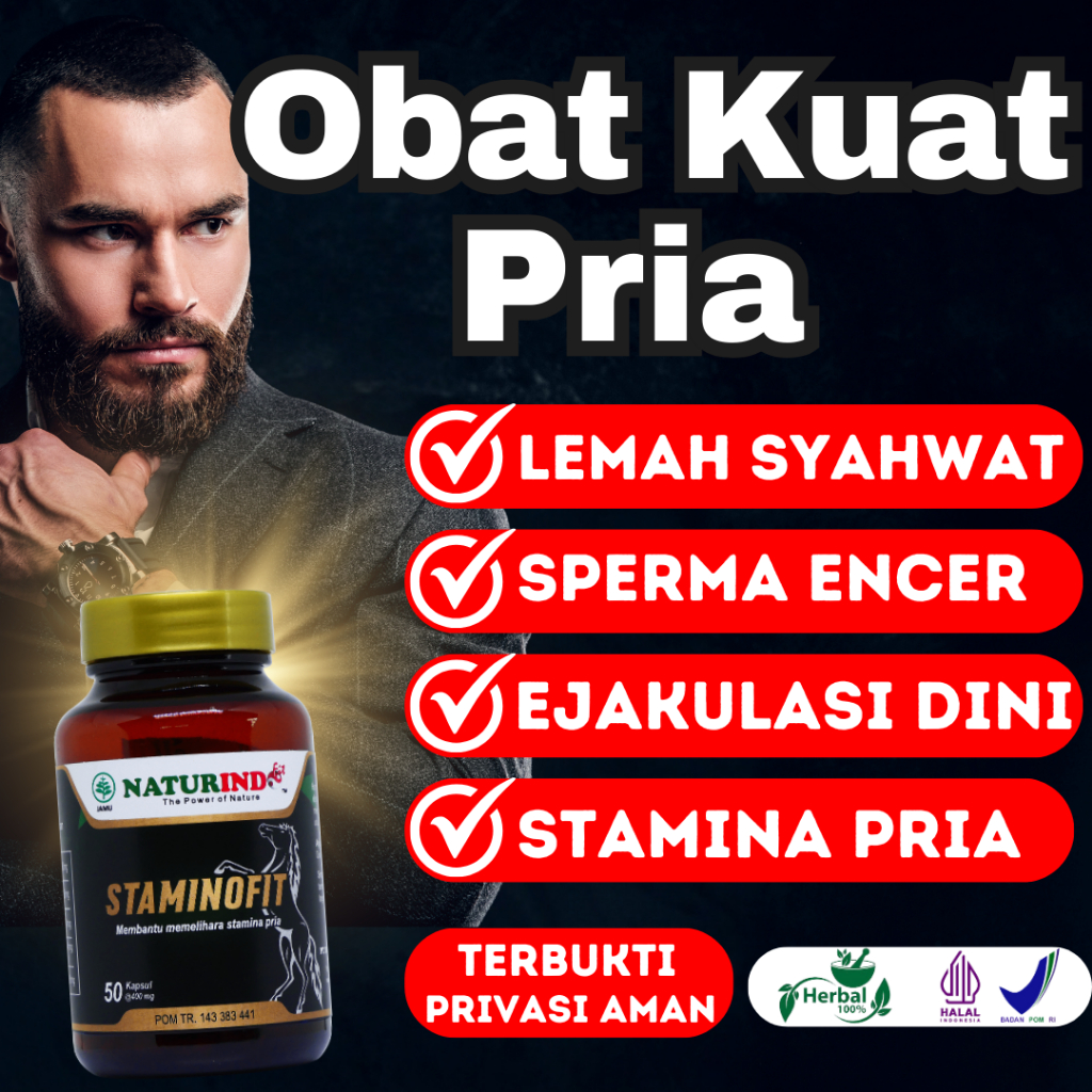 Obat Kuat Pria Tahan Lama Herbal Alami Staminofit Naturindo Pasak Bumi Purwaceng