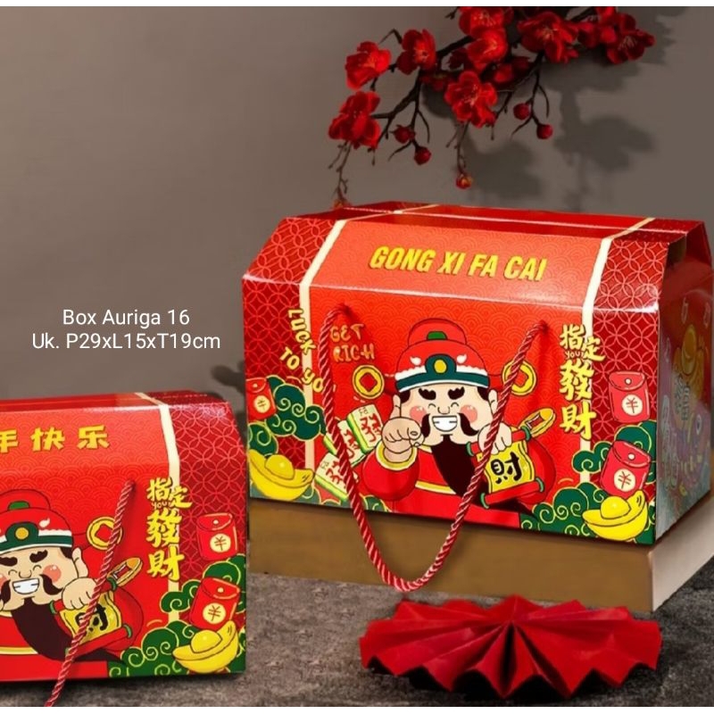 

Box/dus edisi CNY Imlek hampers buah kue bingkisan hantaran