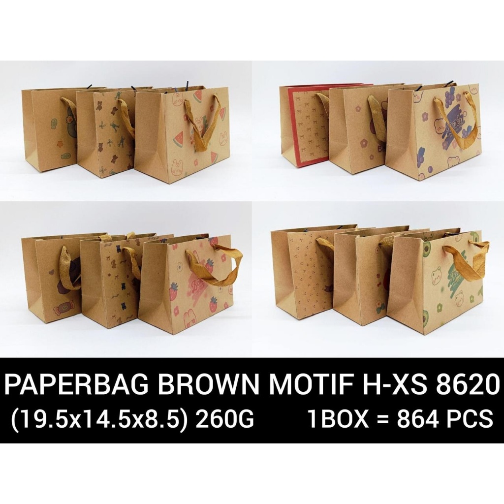 

Paper Bag / Tas Belanja Coklat Miring Motif Lucu
