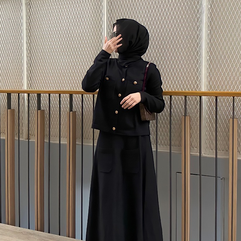GONEGANI OFFICIAL - Pakaian Wanita Satu Set Rok Ima Set Sweater