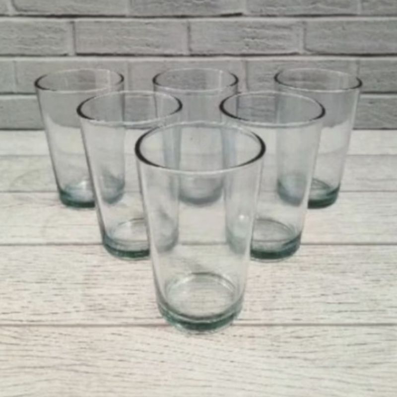 Gelas Kopi Polos Tebal Bening / Gelas Polos 208 Polos Isi 6pcs