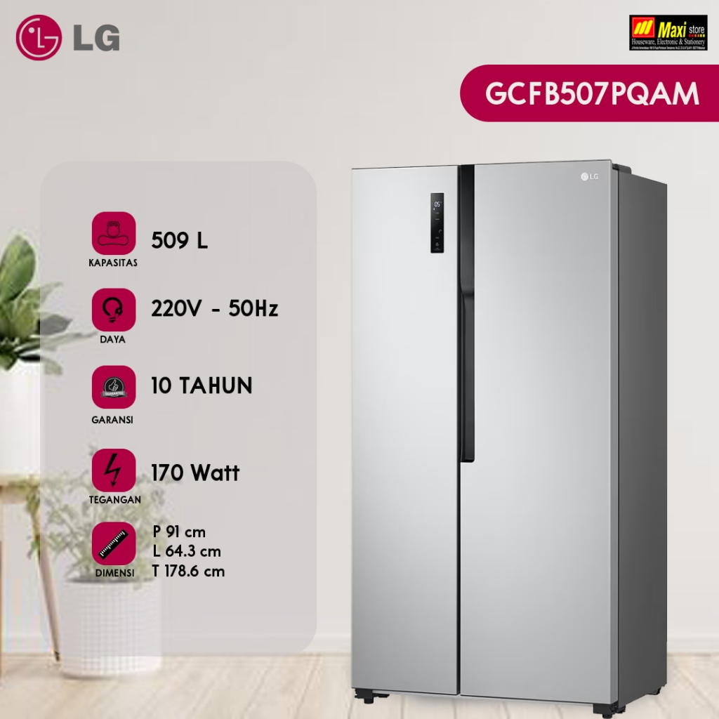 LG GCFB507PQAM Kulkas Side-by-Side [509 L] Total No Frost Inverter