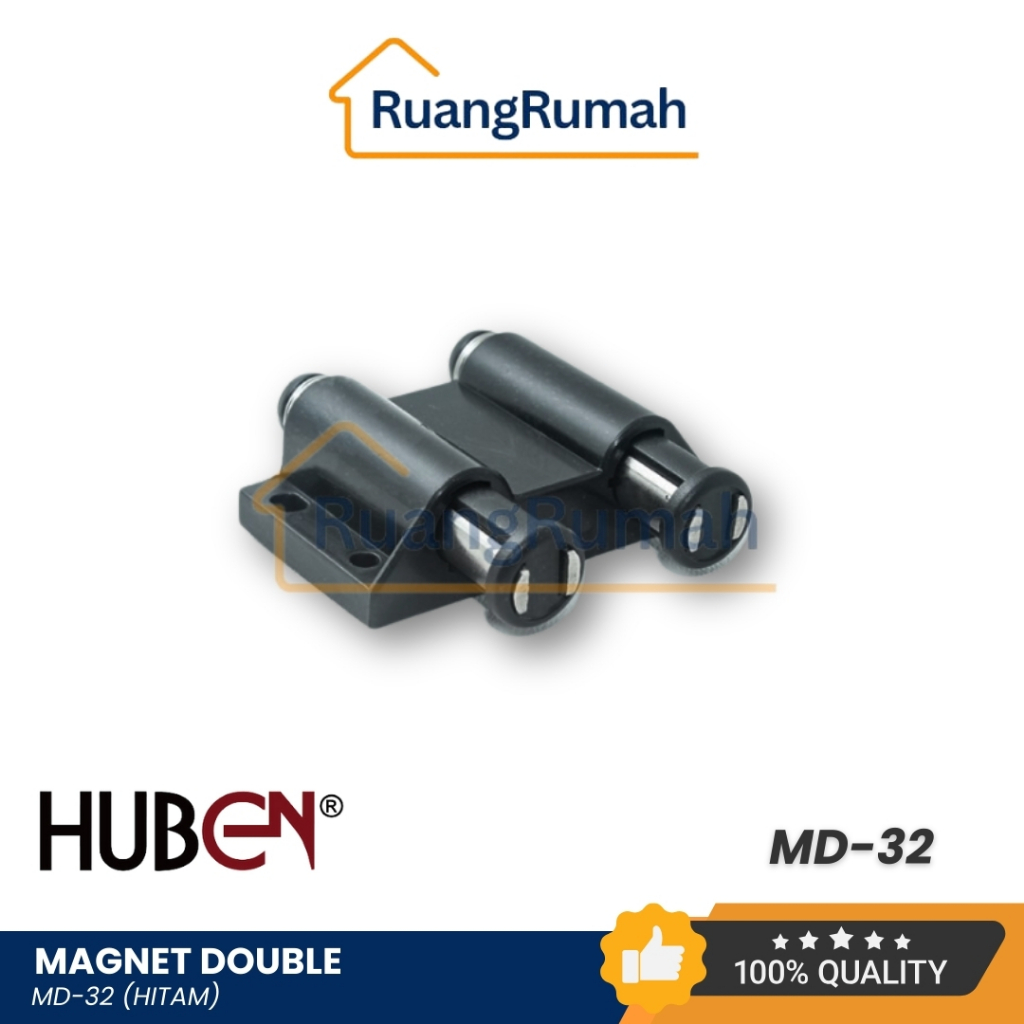HUBEN MD-32 Magnet Pintu Lemari Laci Hitam Besi Plastik  / Magnet Pintu Kaca/ Magnet Catch Isi 1 Pcs