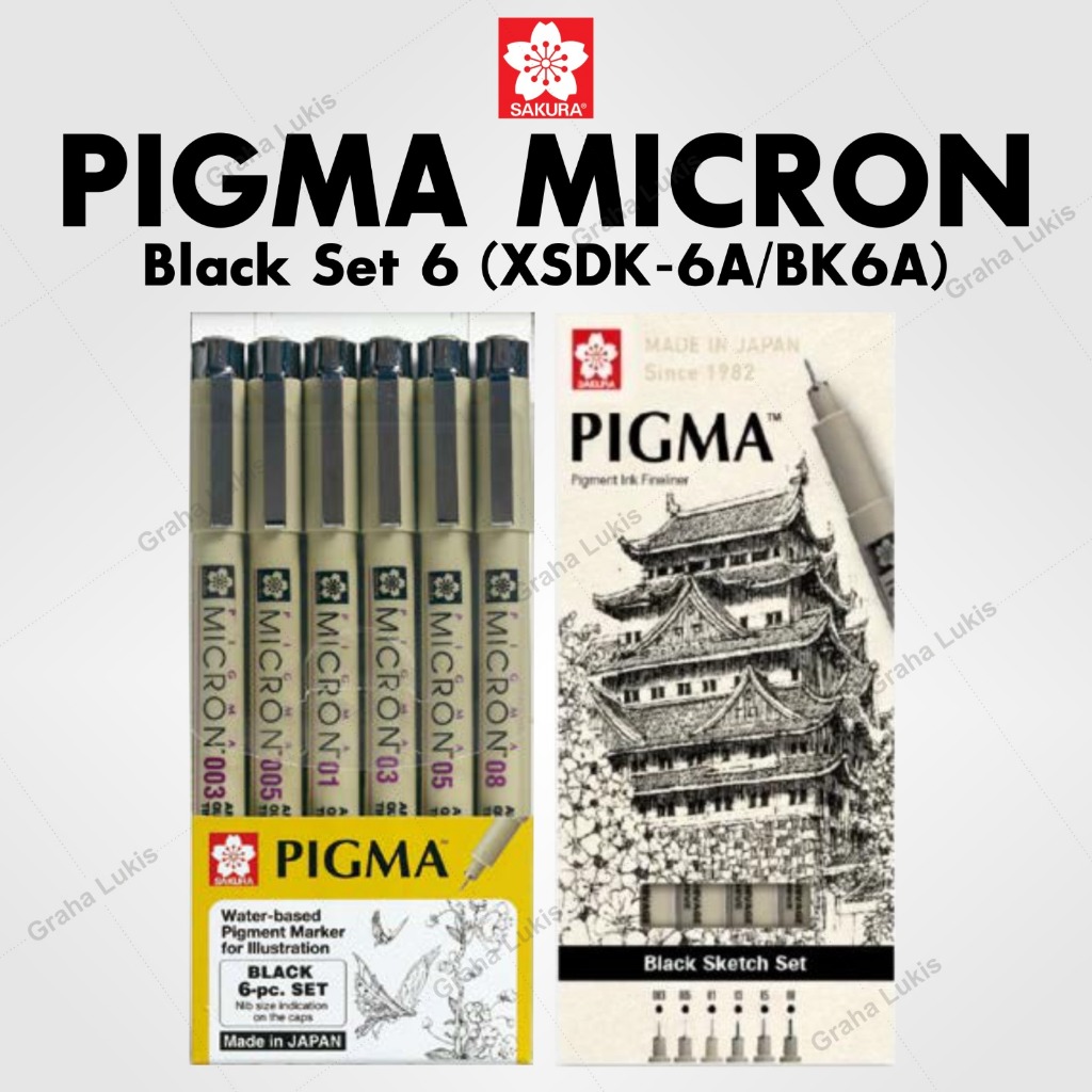 

SAKURA Pigma Micron Set 6 XSDK-6A / XSDK-BK-6A