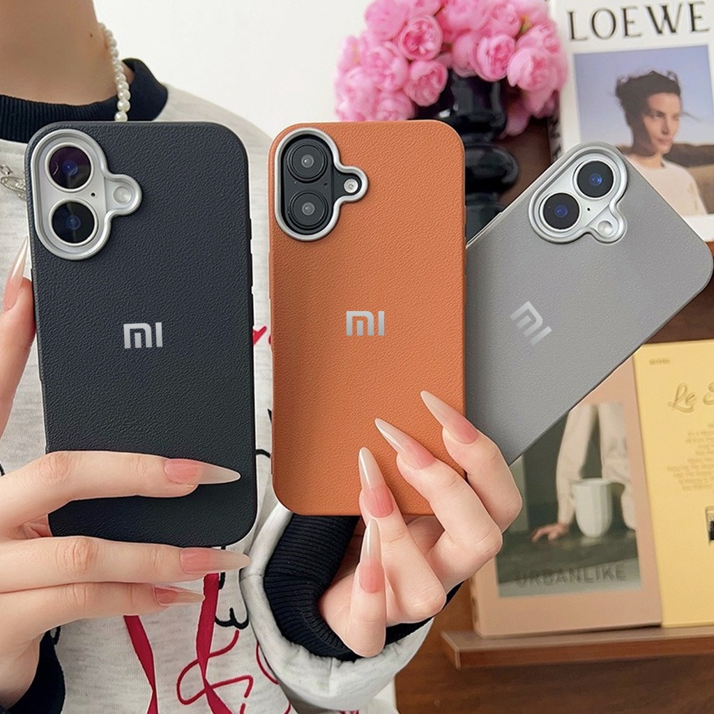 Case + Logo Premium Softcase Casing Hp Leather Slim Phone Case For XIAOMI REDMI NOTE 8 9 10 10S 11 1
