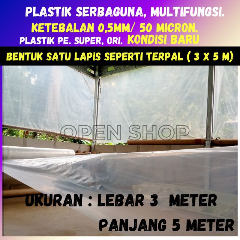 3x5 M. Plastik Serbaguna. Penutup Pelindung Pembungkus furniture, AtapGreen House Peternak Pertanian