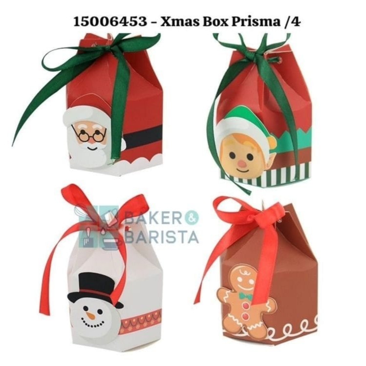 

Xmas Box Prisma /4 Motif Random christmas kotak Candy Cake cookies natal