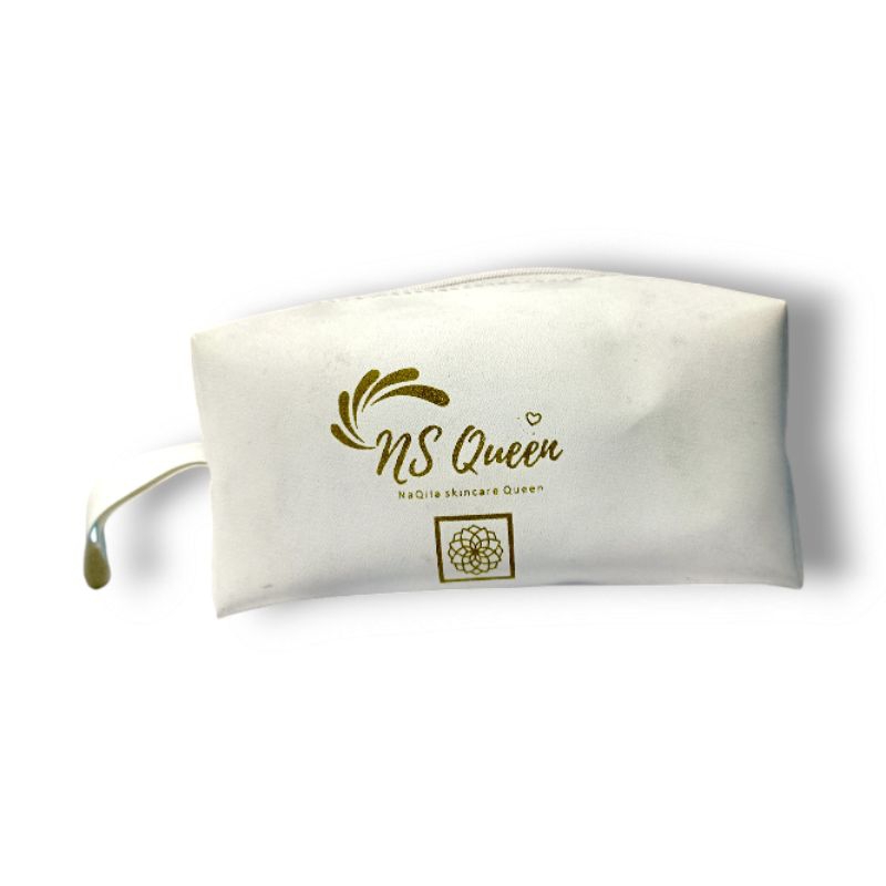 Dompet Kosmetik Kubus Box Pouch Souvenir Warna Putih
