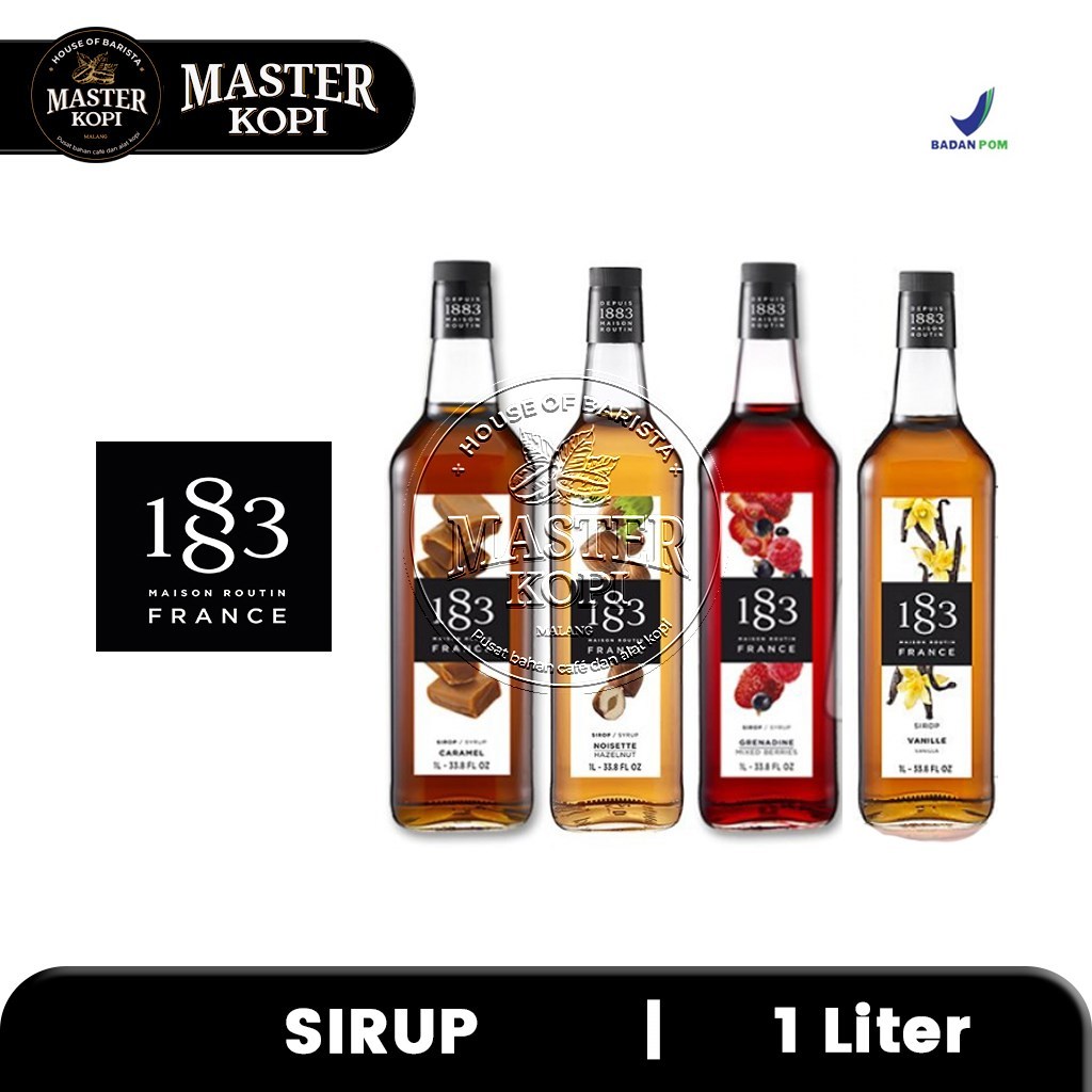 

Syrup 1883 1L Sirup Vanilla / Hazelnut / Grenadine / Caramel / Lemon Botol Plastik 1 Liter Maison Routin France