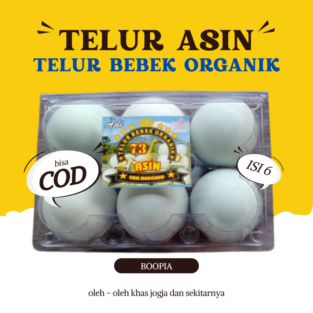 

TELUR BEBEK ORGANIK - TELUR ASIN MASIR BERKUALITAS ISI 6 BUTIR - TELOR ASIN ASLI