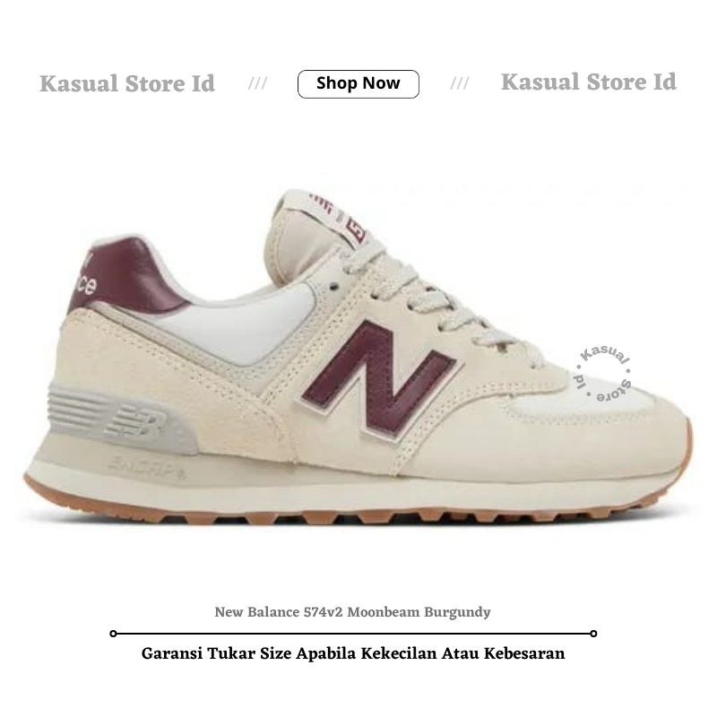 New Balance 574v2 Moonbeam Burgundy
