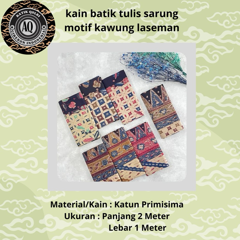 Batik Qolbi // Kain Batik Katun Tulis Sarung Motif Kawung Laseman