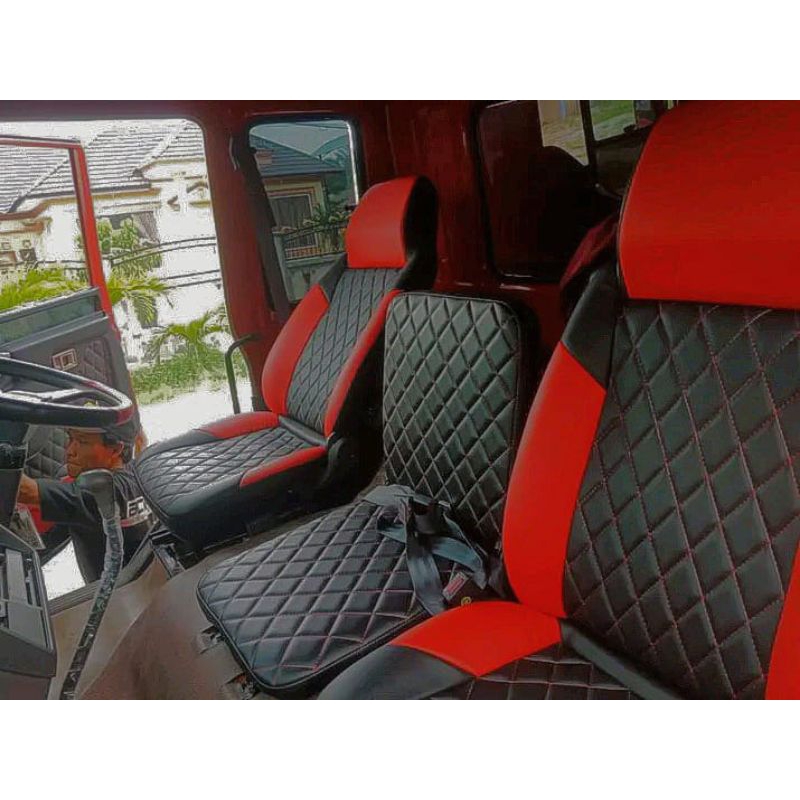 sarung jok / cover jok untuk mobil (Fuso fighter) model motif variasi