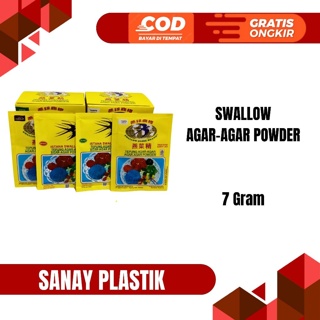 

SWALLOW GLOBE ISTANA AGAR-AGAR POWDER COKELAT HIJAU MERAH PUTIH 7 GRAM