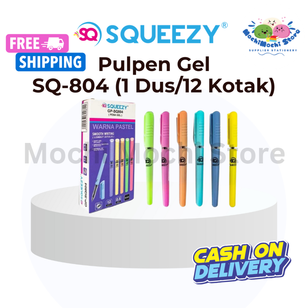 

PER KOTAK/12 PCS Pulpen Gel SQUEEZY GP-SQ804 | Pulpen Gel | Gel Pen Star Pen | Needle Tip 0.5mm | Pulpen Gel SQUEEZY GPSQ-804 | Bolpen Gel | Bolpoin