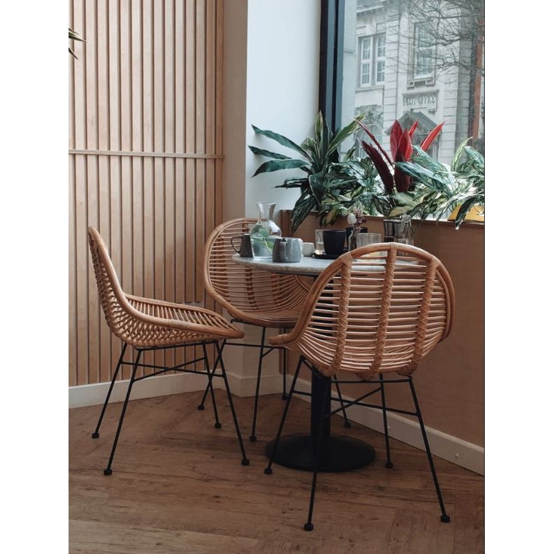 Kursi caffe kaki besi / kursi rotan kaki besi TERMURAH