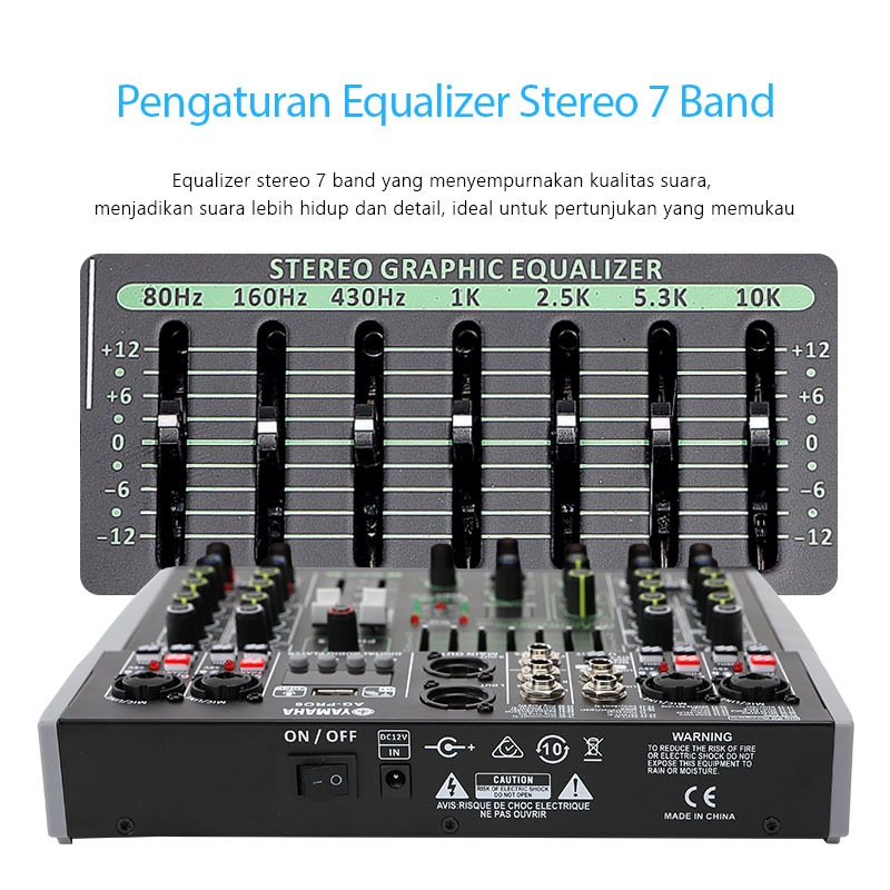 Yamaha/Original Ag-Pro6,Mixer Audio,Mixer Karaoke,Pencampur Audio,Built-In 2-Band Eq,Bawaan Memiliki
