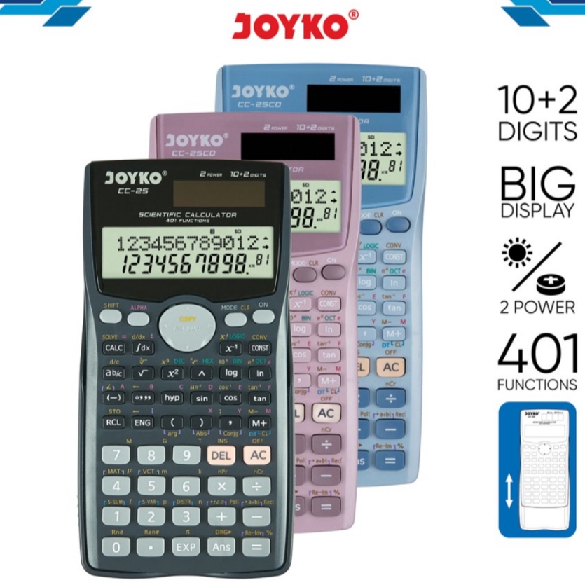 

KODE V86J DAPAT 1 PCS KALKULATOR JOYKO CC25 Calculator Joyko CC25 Scientific 41 Functions