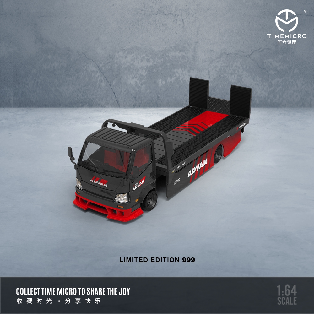 Time Micro 1:64 Hino H300 Flatbed Transport Trailer Truck ADVAN Limited